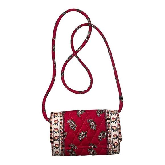 Vera Bradley Red Wallet with Strap Crossbody Vintage 1991 Made in USA NWT - Picture 1 of 9